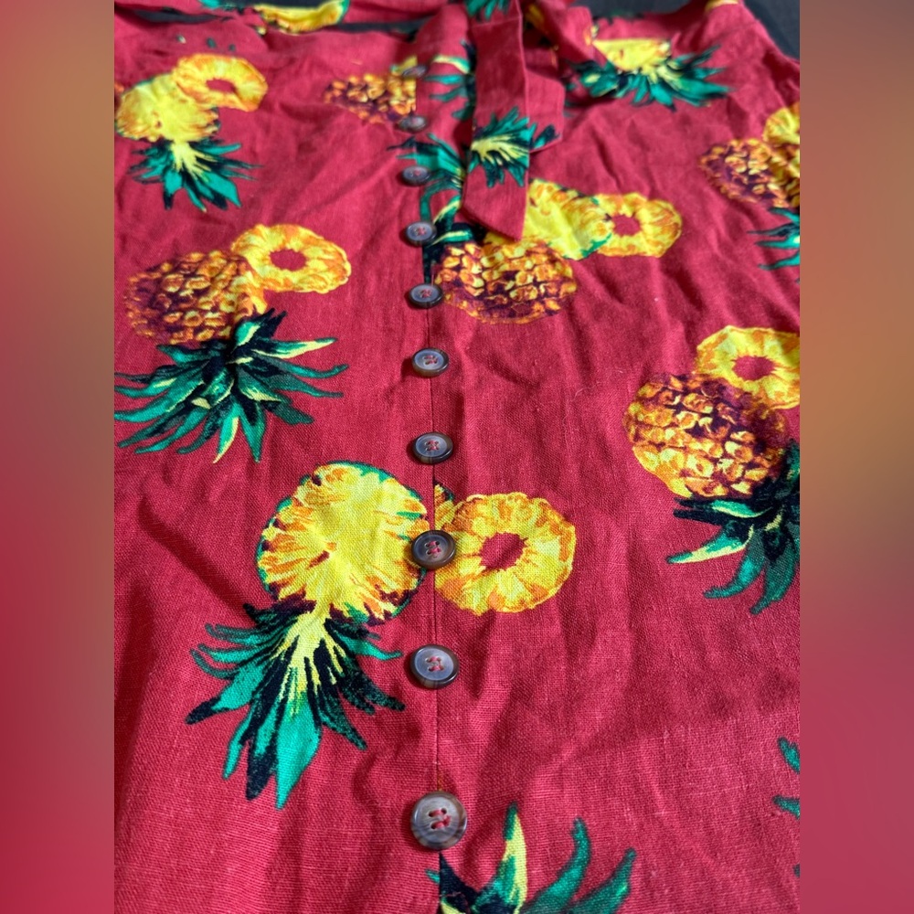 NYCC New York Clothing Co. Women’s linen blend pineapple skirt size medium - Picture 2 of 4